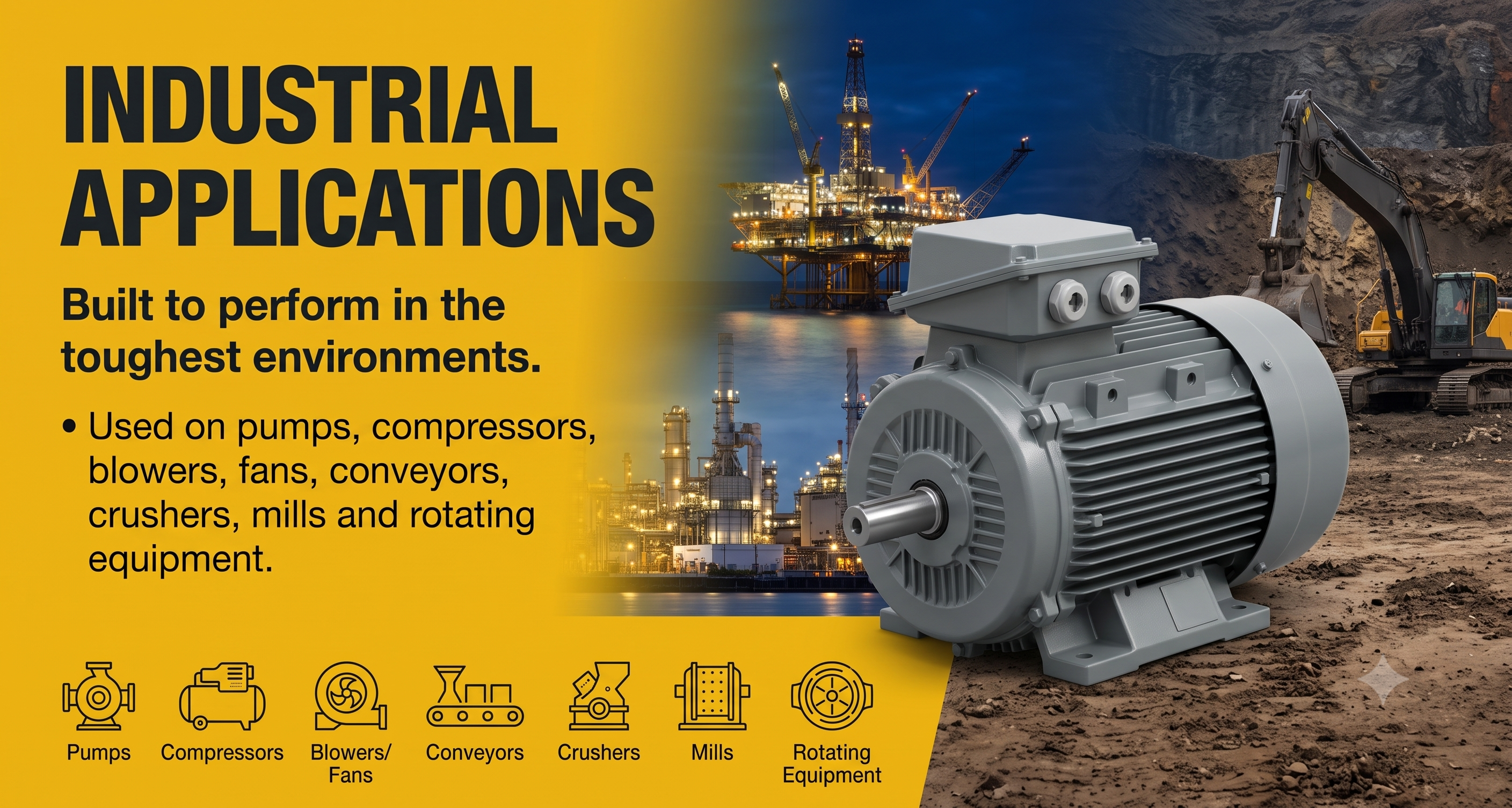 Industrial plant motor application graphic
